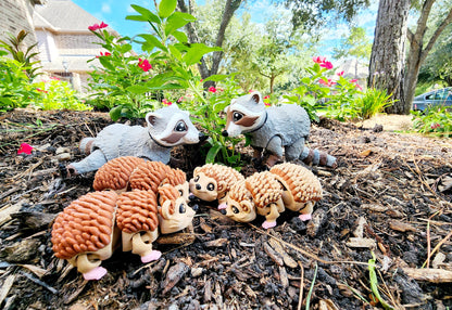 3D printed cute articulate hedgehog fidget toy.