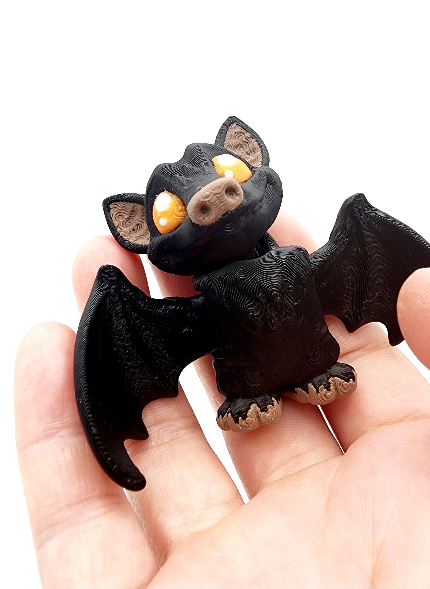 3D printed mini bat articulated fidget, sensory toy.