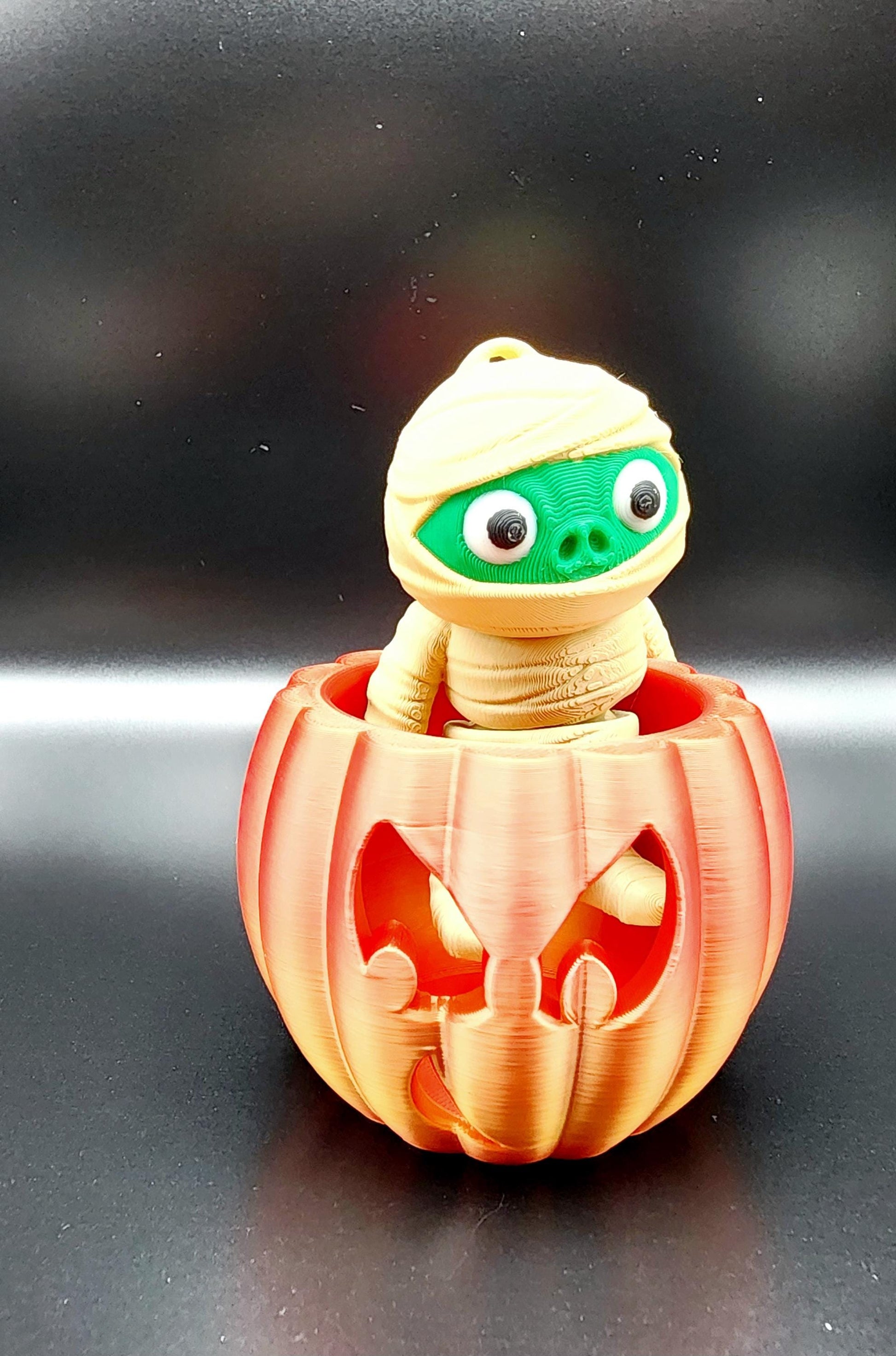 3D printed articulate Halloween Mummy fidget, sensory toy.