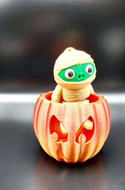 3D printed articulate Halloween Mummy fidget, sensory toy.