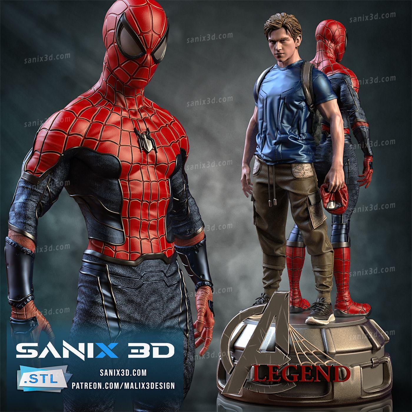 3D 14k resin printed Spider Man Legend. Fan art. Desk Decoration, Statue, Figurine, Desk toy.