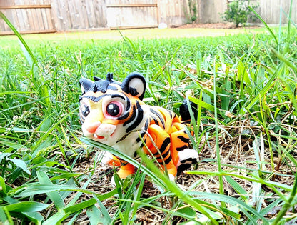 3D printed Tiger fidget, sensory, desktop toy.