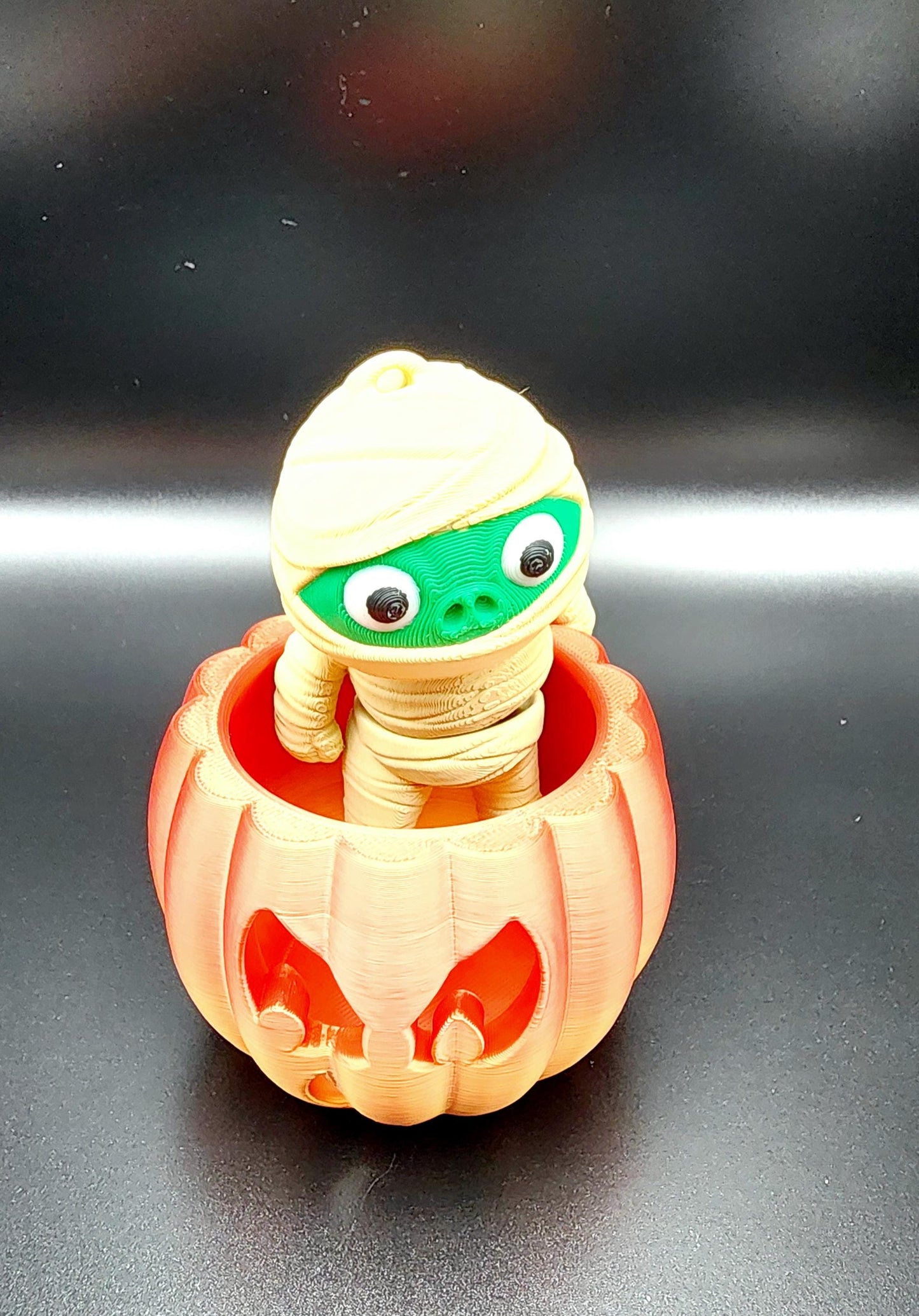 3D printed articulate Halloween Mummy fidget, sensory toy.