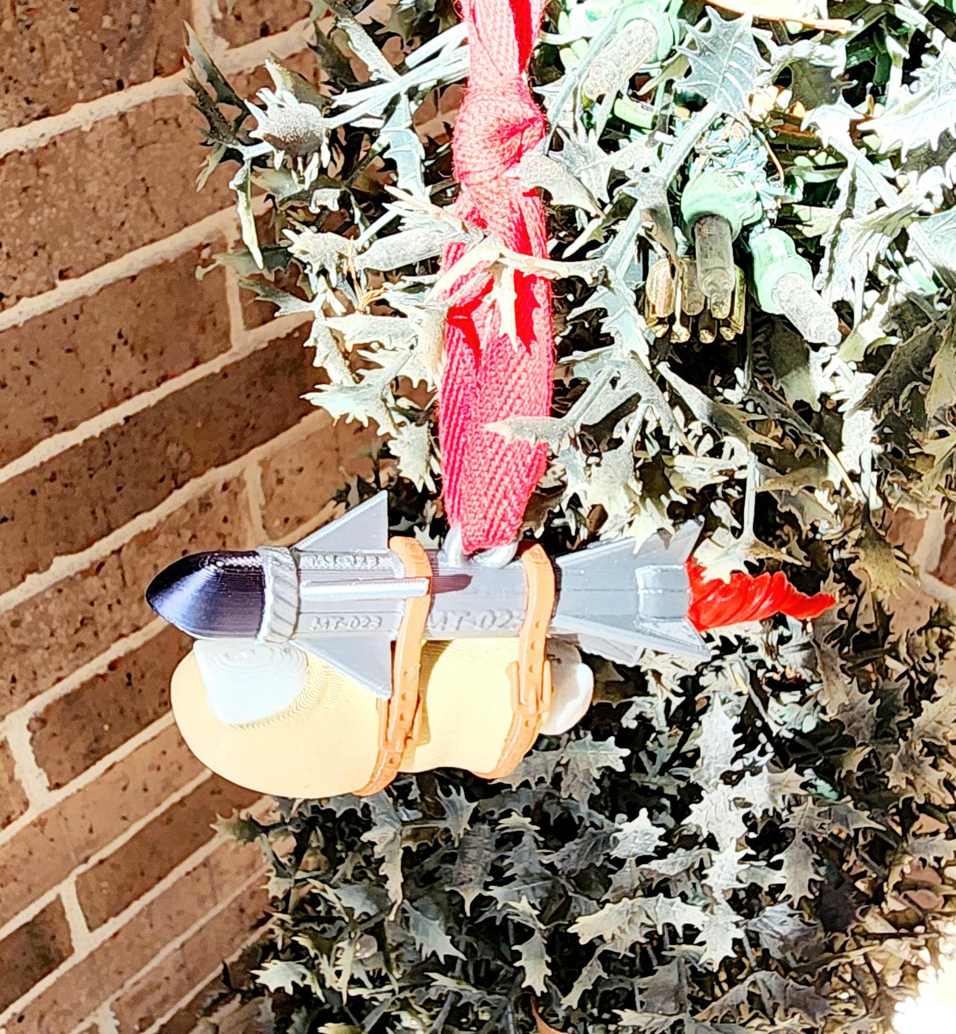 Missile Toe (Mistletoe) Christmas ornament. 3D printed. Meme