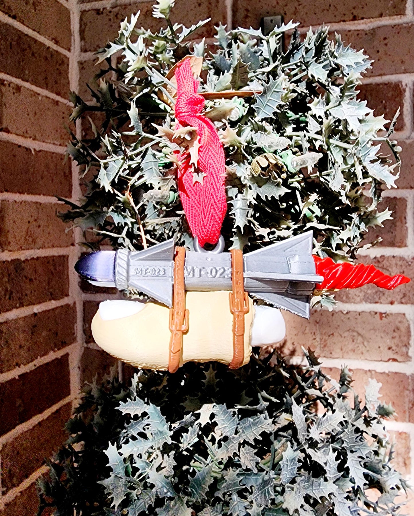 Missile Toe (Mistletoe) Christmas ornament. 3D printed. Meme