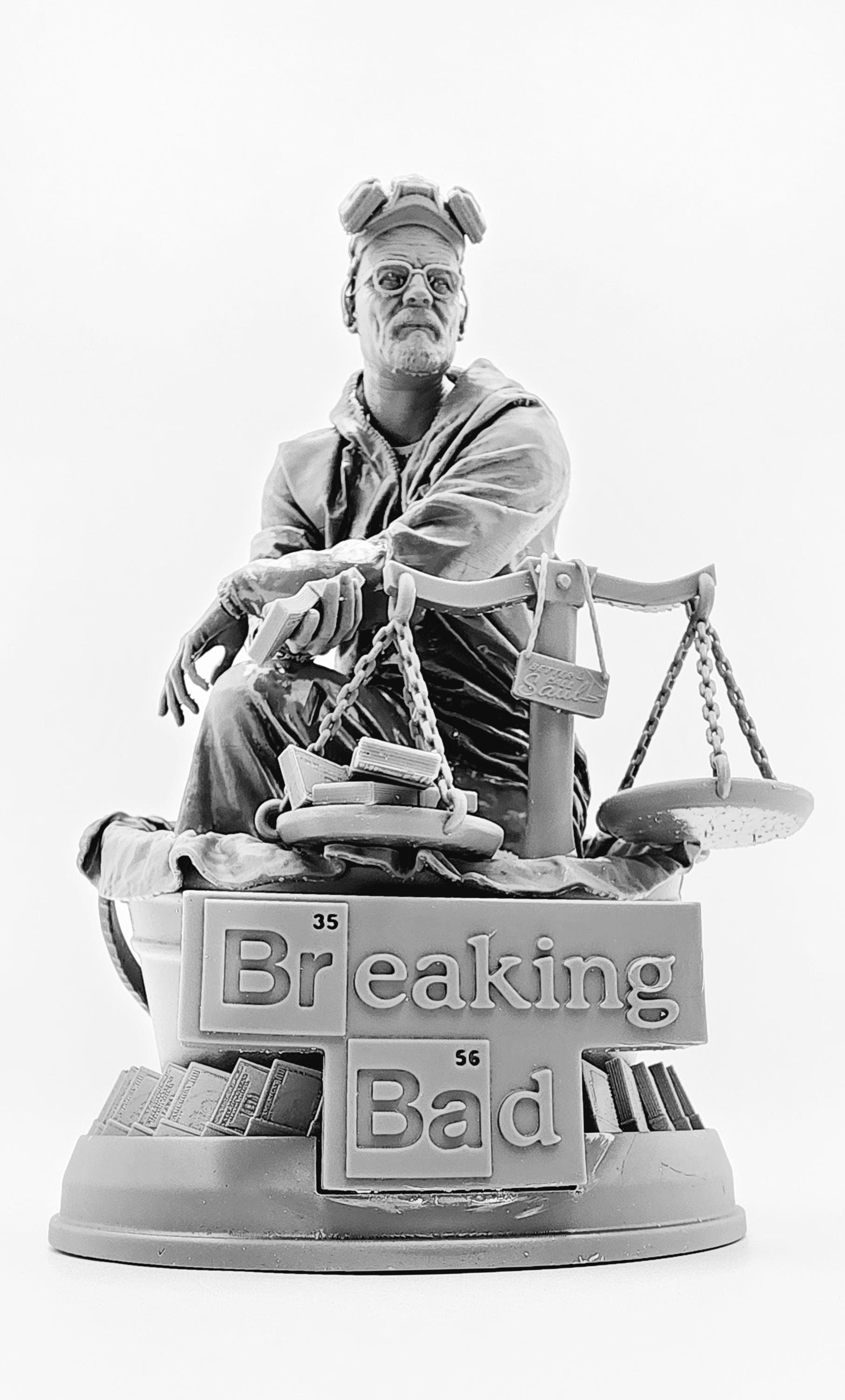 3D 14k resin printed Walter White from Breaking Bad. Desktop Decoration, Bust, Statue. Fan art.