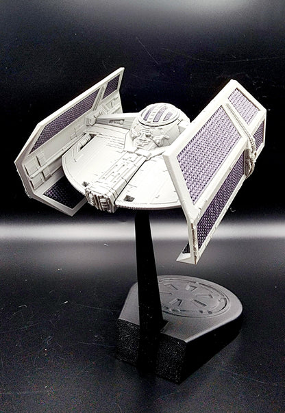 3D Printed Tie Fighters from Star Wars with display base. Fan art