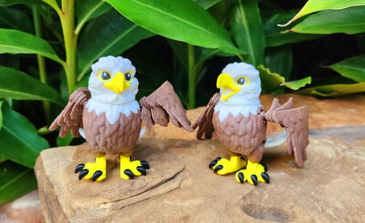 3D printed articulated Bald Head Eagle fidget, sensory toy. Desk Toy, Decoration.