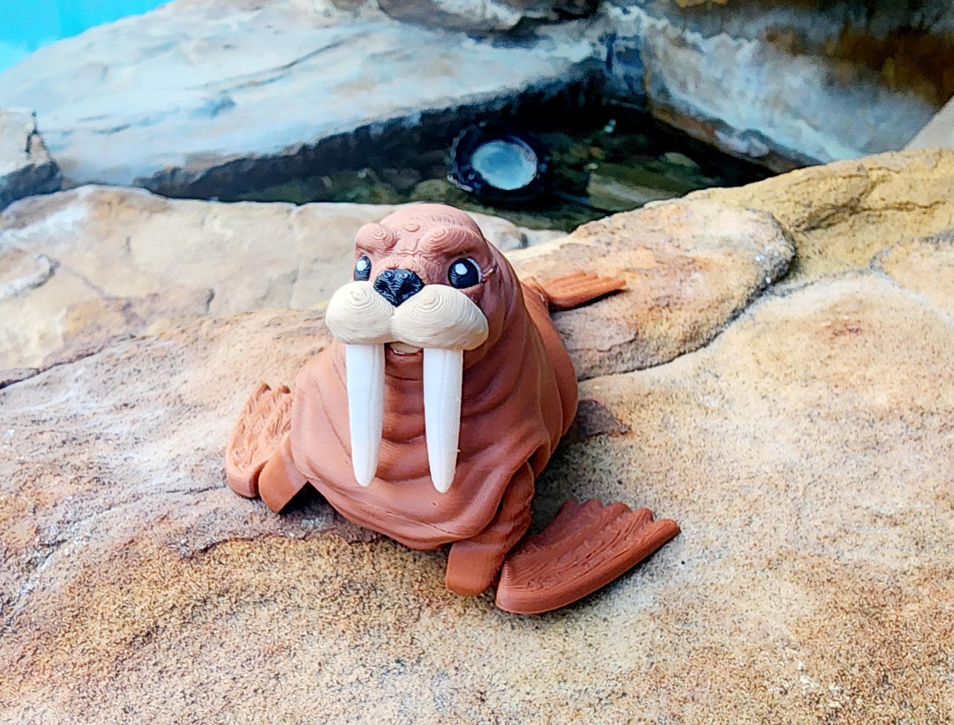 3D printed articulated fidget Walrus sensory toy, desk toy, decoration, action figure.