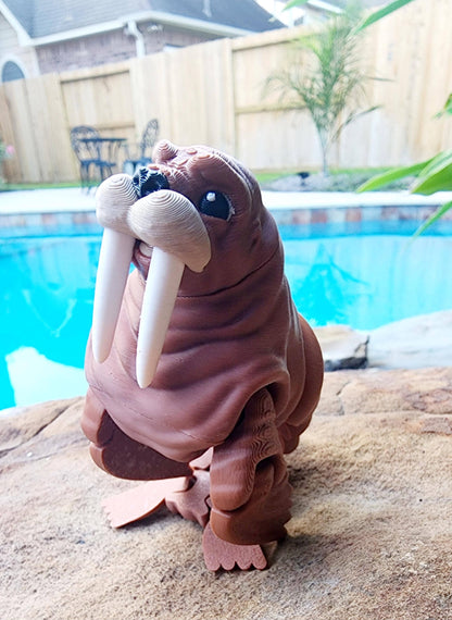 3D printed articulated fidget Walrus sensory toy, desk toy, decoration, action figure.