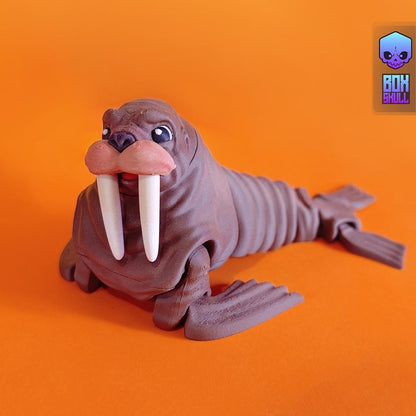 3D printed articulated fidget Walrus sensory toy, desk toy, decoration, action figure.