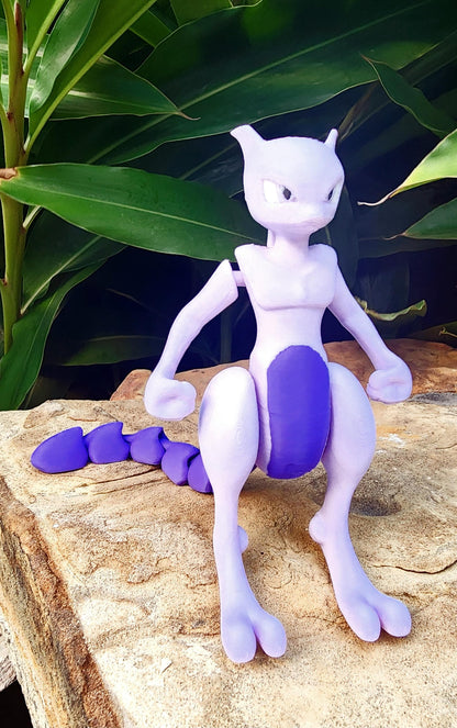 3D printed articulated Mewtwo fidget toy, sensory toy, desktop toy.