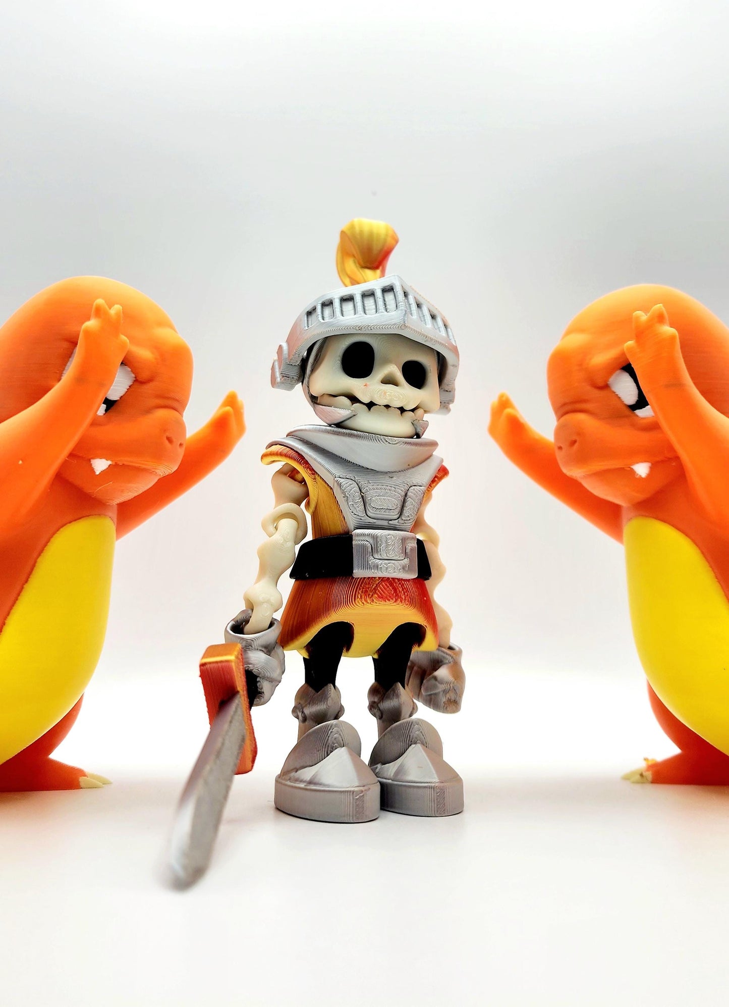 Skeleton knight 3D printed, articulate fidget toy, sensory toy.