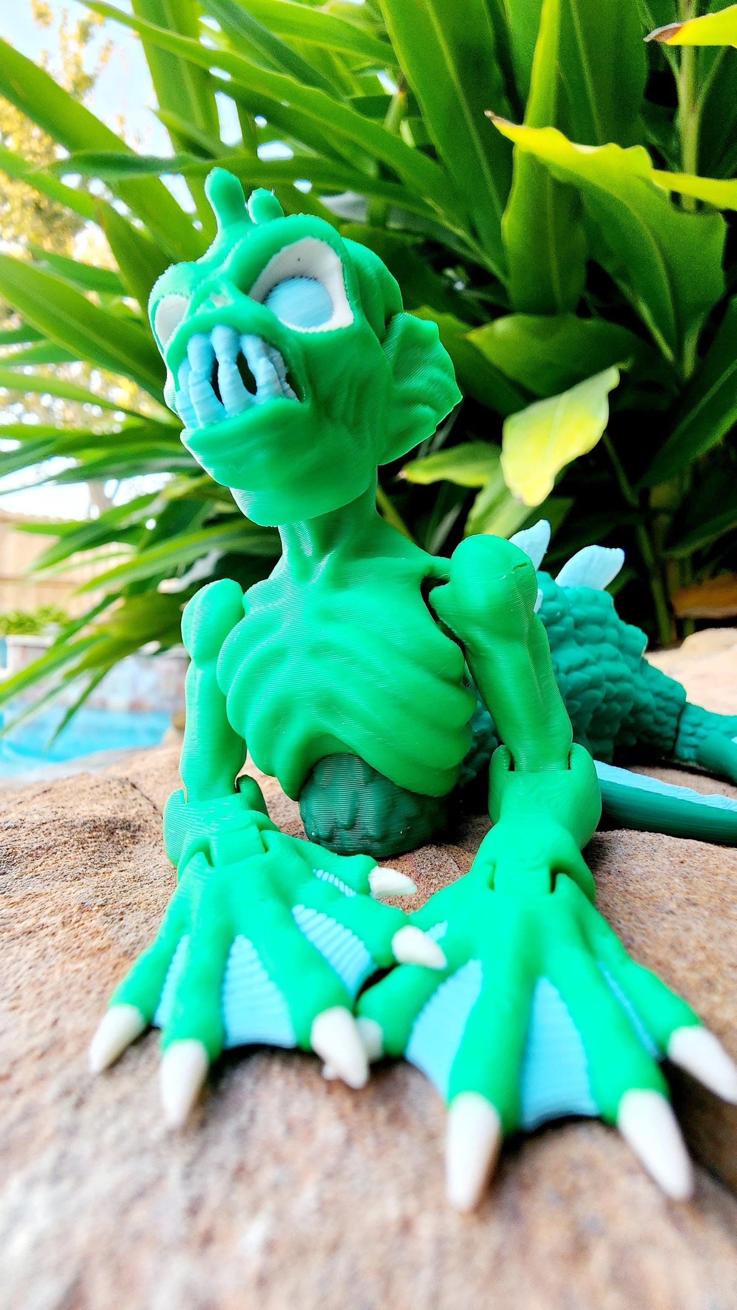 3D printed articulate Fiji Mermaid fidget, sensory toy.