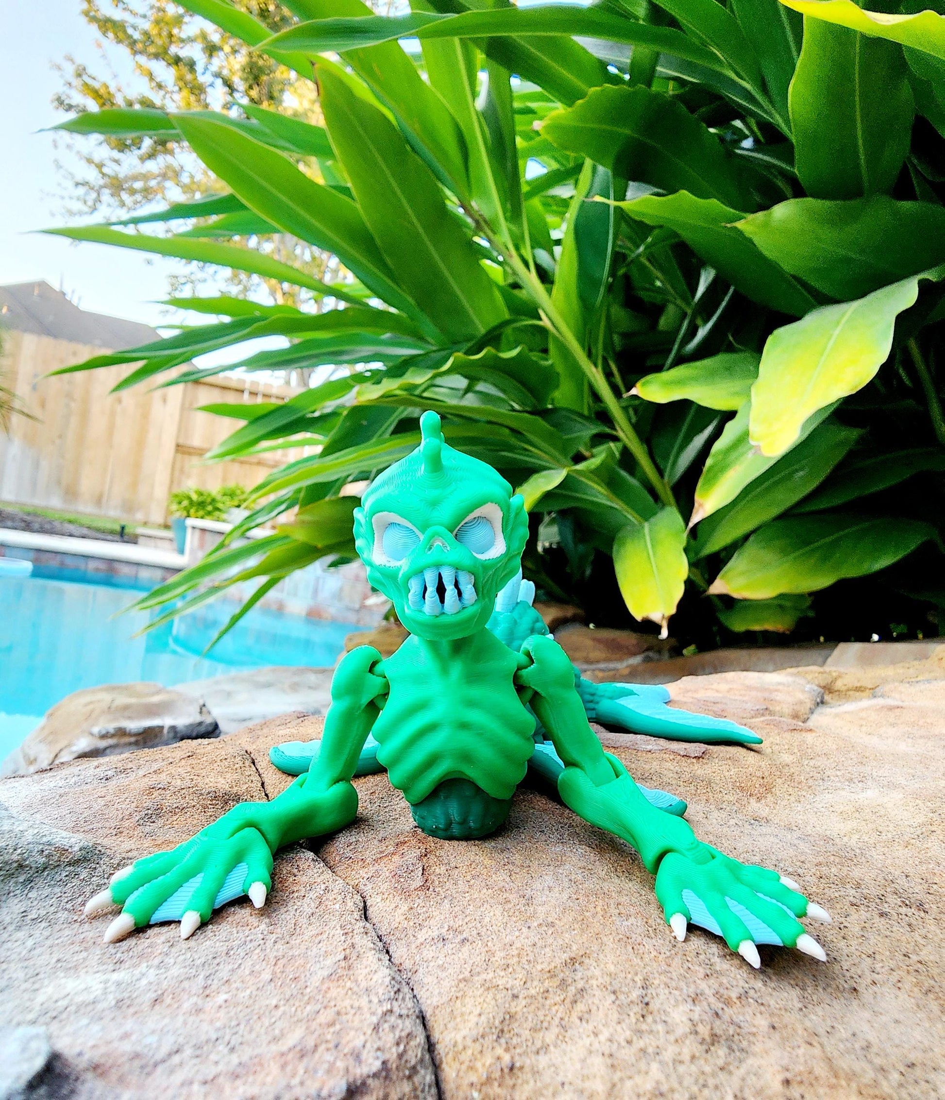 3D printed articulate Fiji Mermaid fidget, sensory toy.