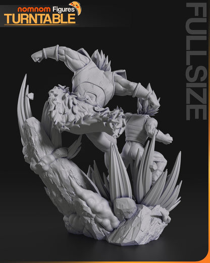 3D 14k resin printed Vegeta vs Broly desktop decoration, diorama, statue.