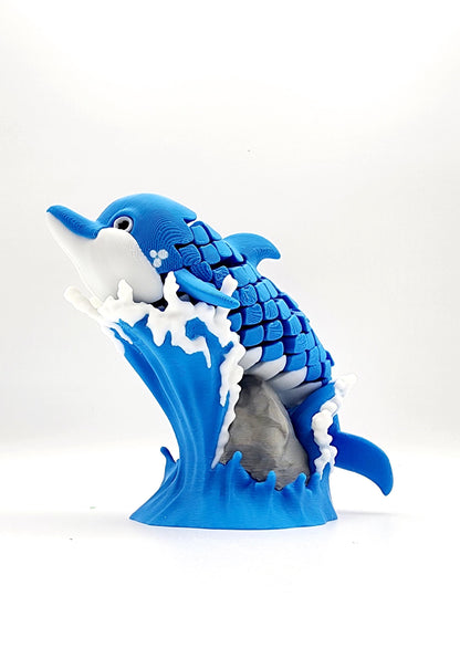 3D printed articulated Dolphin desk toy, figet, sensory toy.