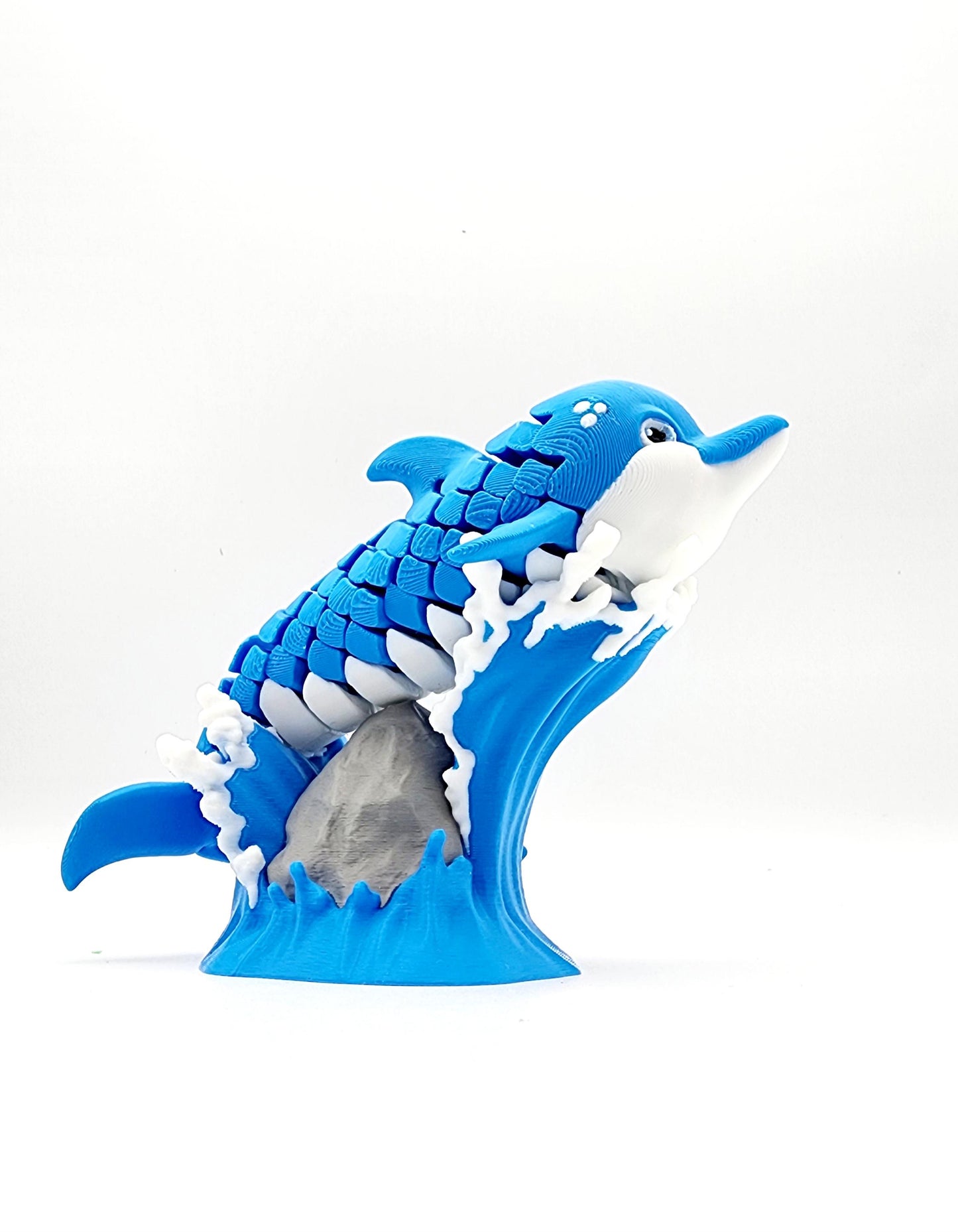 3D printed articulated Dolphin desk toy, figet, sensory toy.