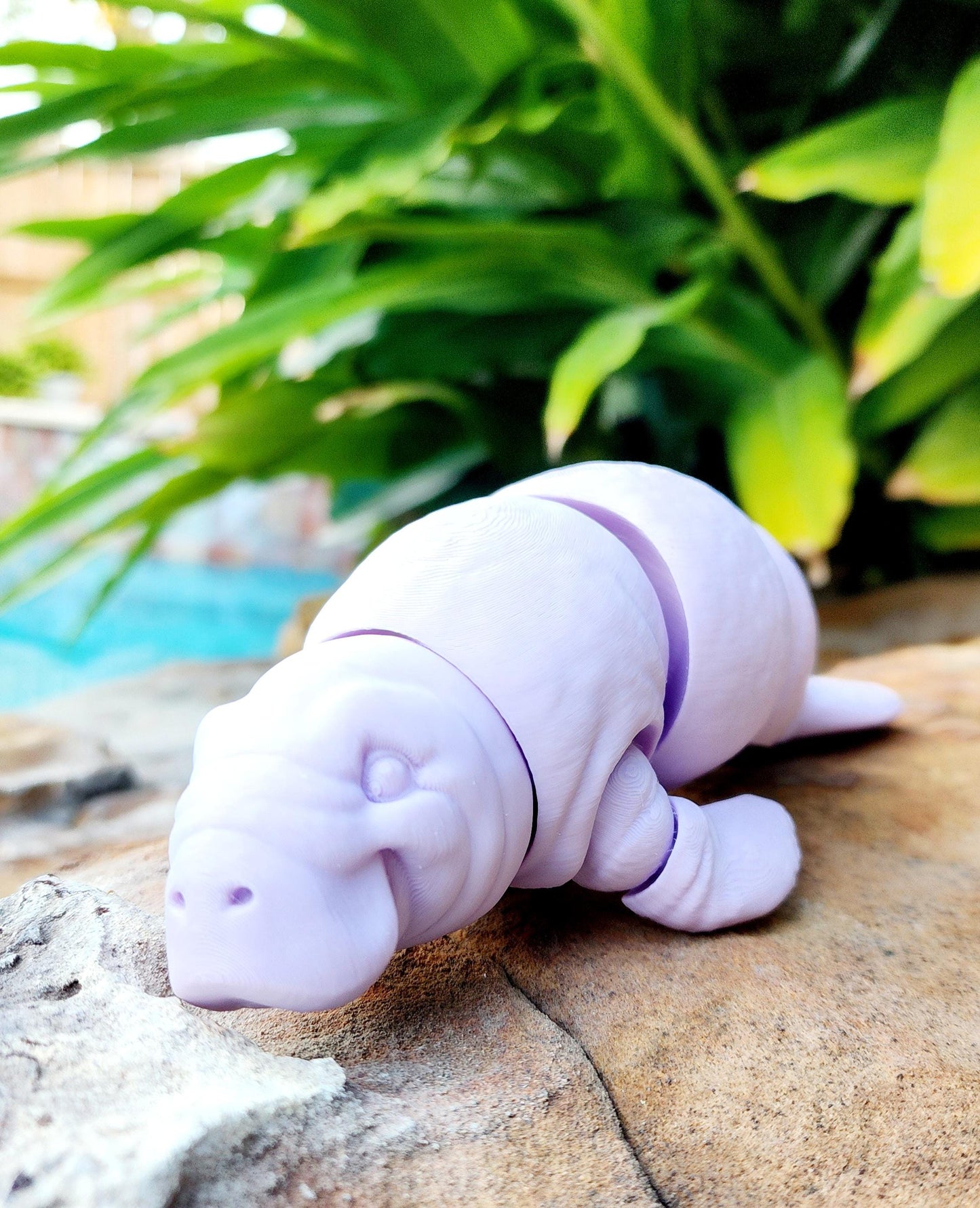 3D printed articulated Manatee fidget, sensory toy, desk toy.