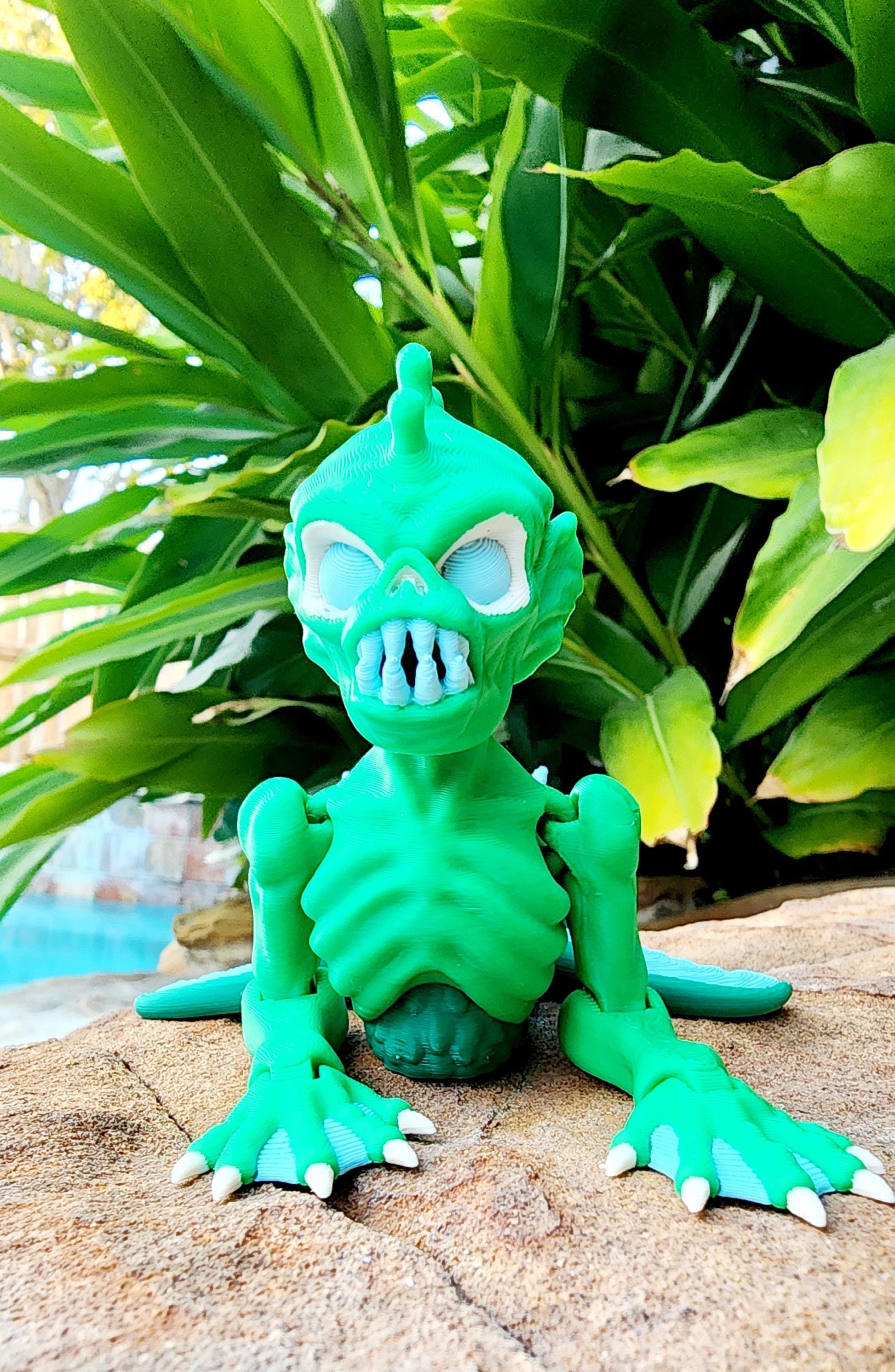 3D printed articulate Fiji Mermaid fidget, sensory toy.