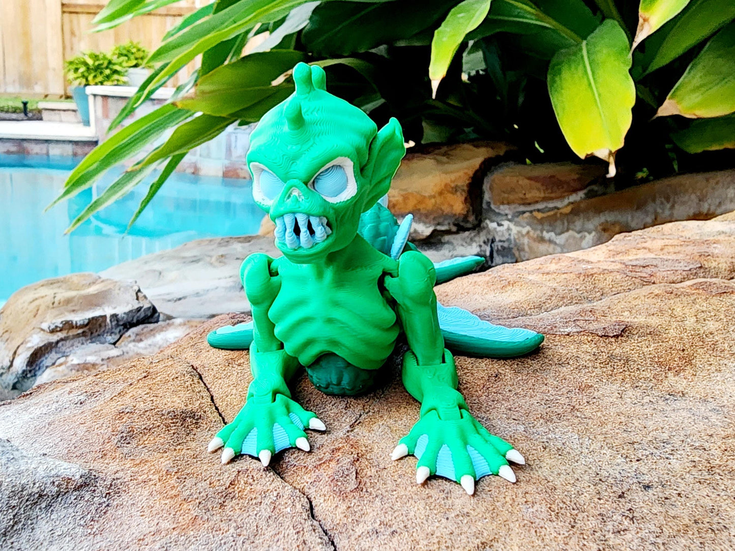 3D printed articulate Fiji Mermaid fidget, sensory toy.