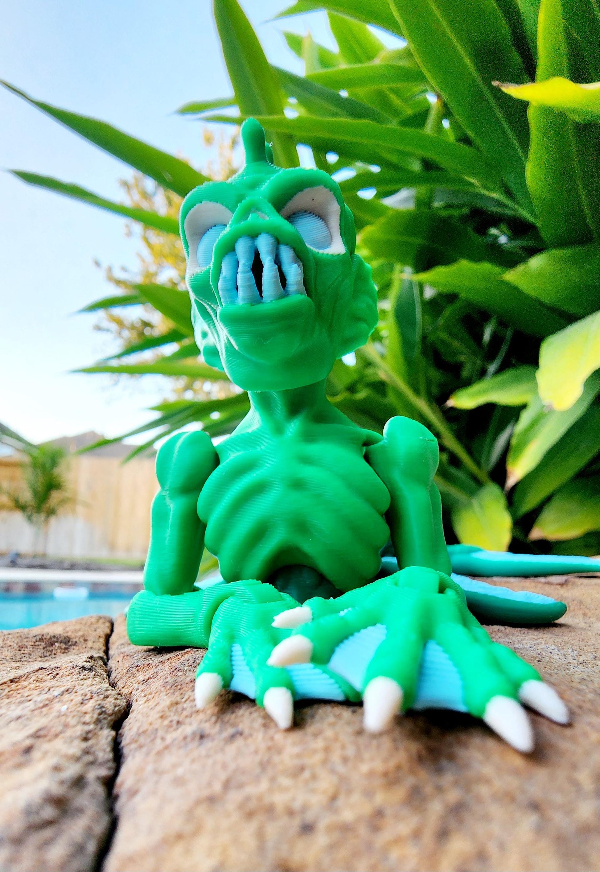 3D printed articulate Fiji Mermaid fidget, sensory toy.