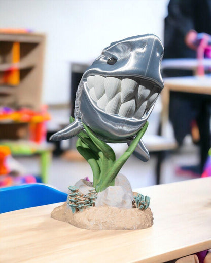 3D printed articulate Great White Shark fidget, sensory toy. Desktop Decoration.