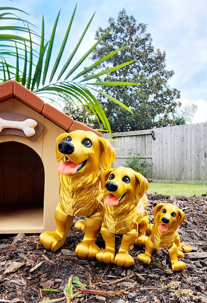 3D printed articulate Golden Retriever fidget, sensory toy.