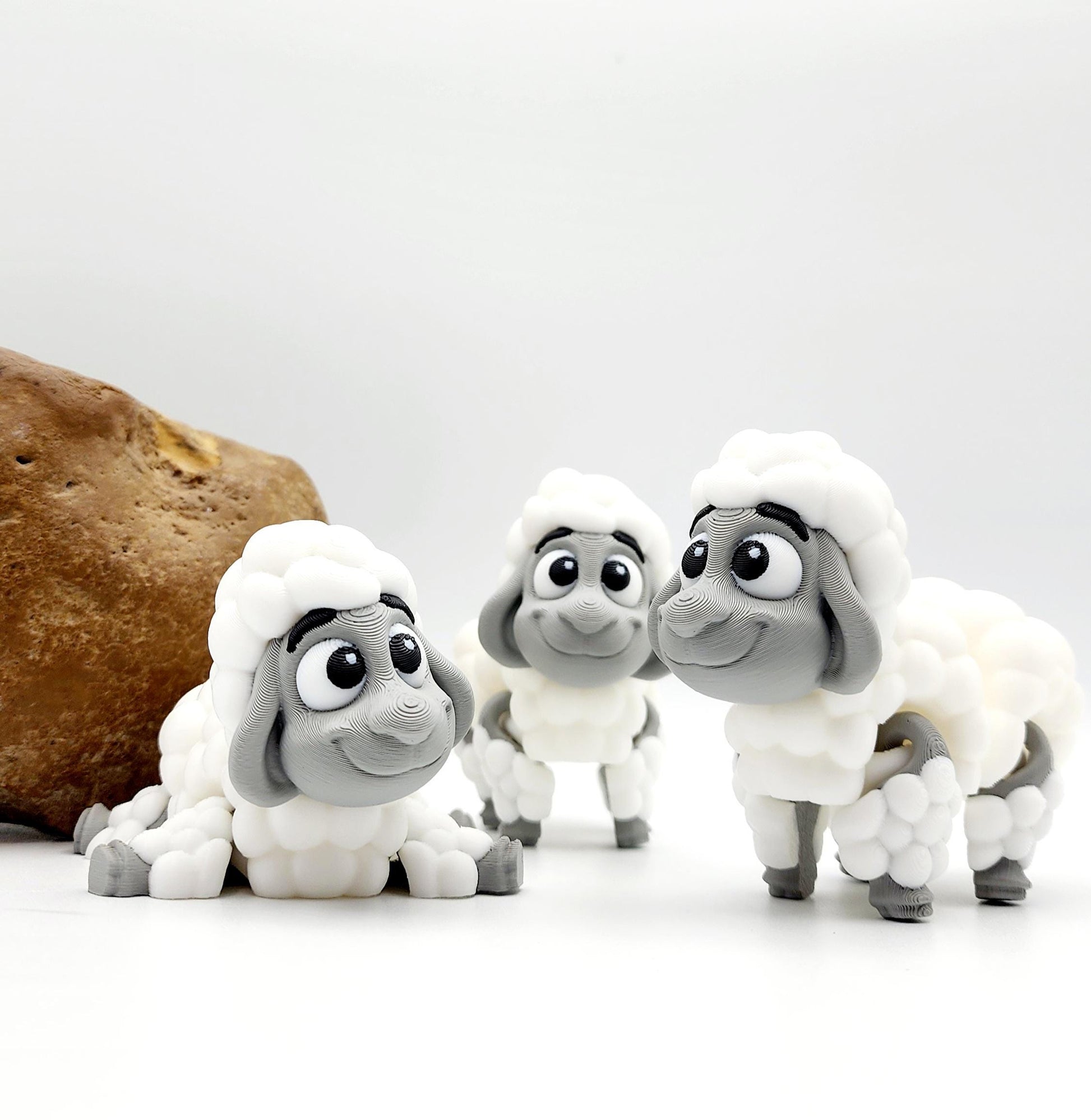 3D printed Flexi Valais Blacknose Sheep articulate fidget, sensory toy.