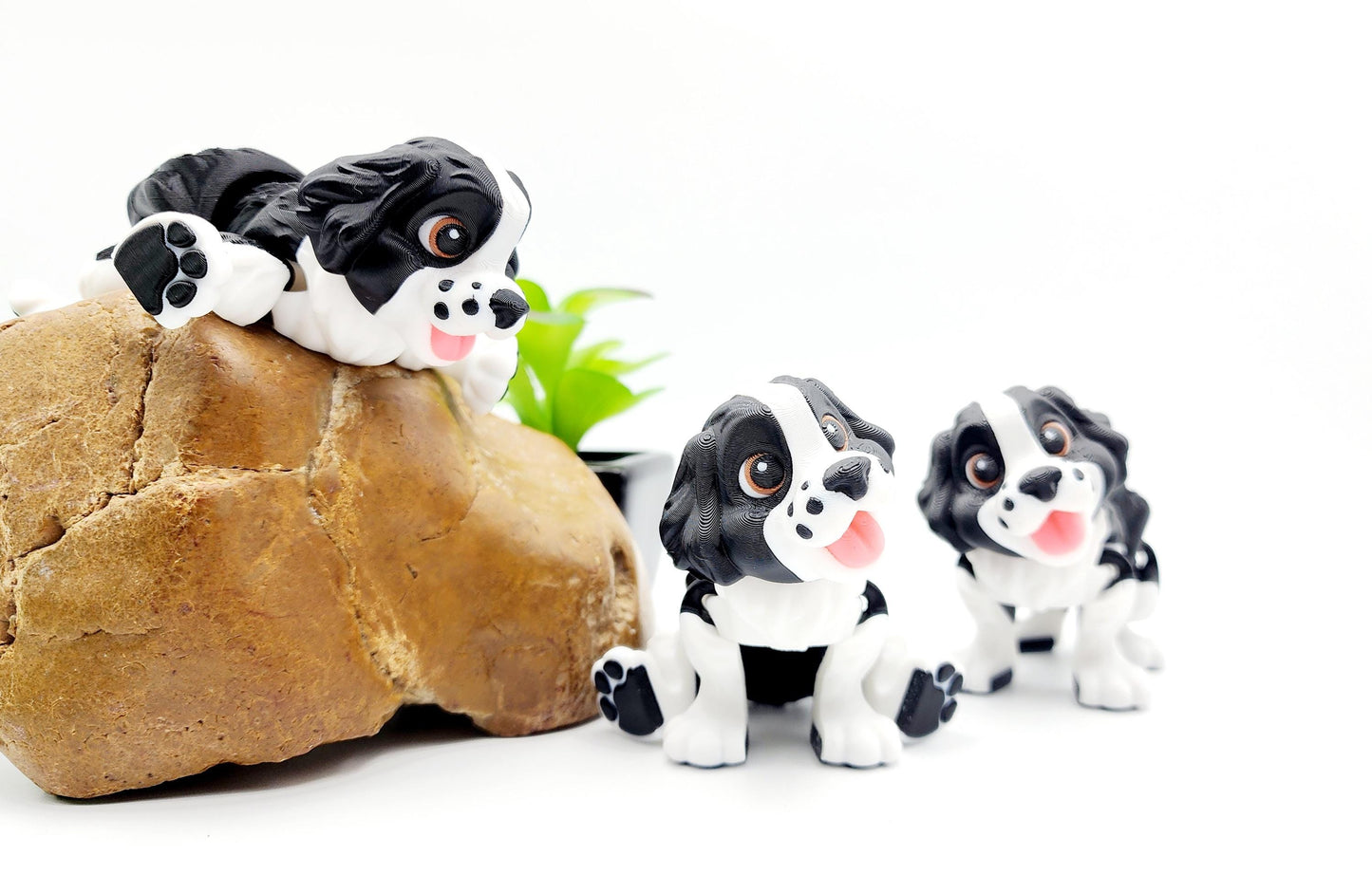 3D Flexi Baby Springer Spaniel articulate fidget, sensory toy. Desktop Decoration.