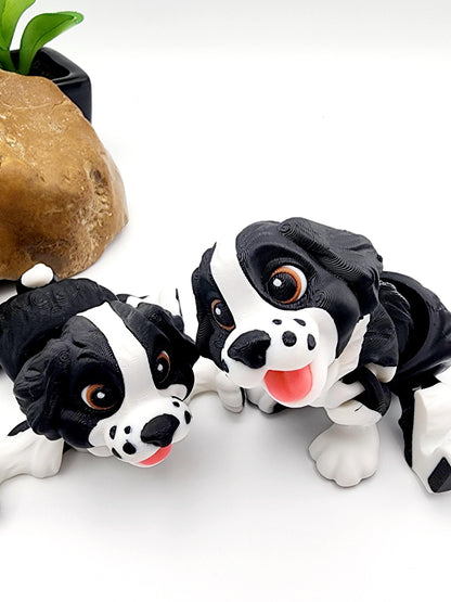 3D Flexi Baby Springer Spaniel articulate fidget, sensory toy. Desktop Decoration.