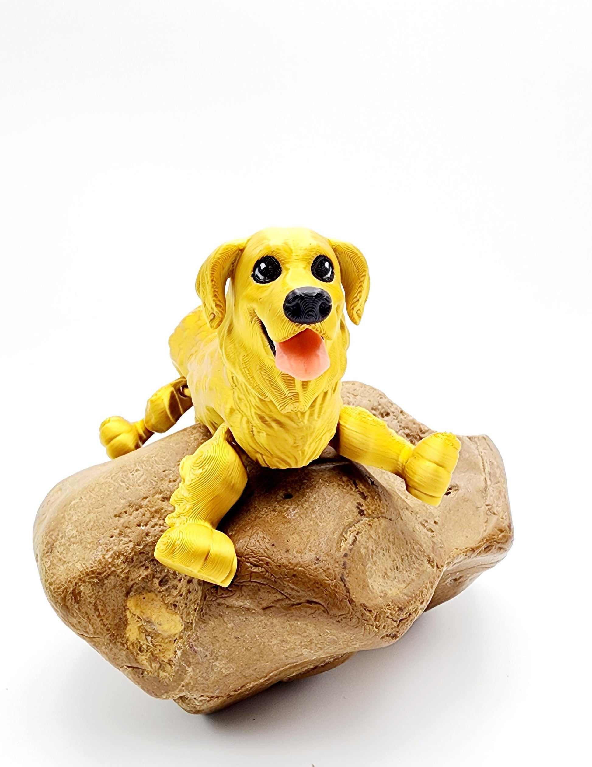 3D printed articulate Golden Retriever fidget, sensory toy.