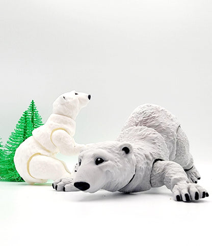 3D printed articulate Polar Bear fidget, sensory toy. Desktop Decoration.