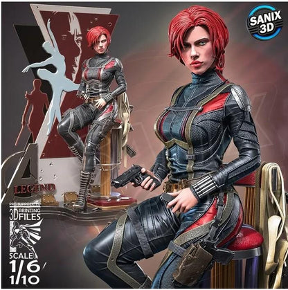 3D 14k resin printed Black Widow Legend Action Figure, Statue, Bust, Desktop Decoration. Fan Art.