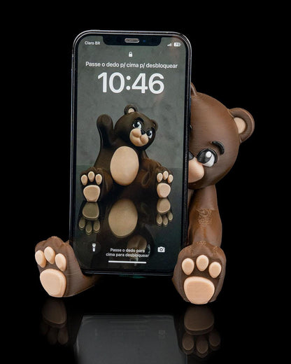 3D printed Beary Handy Phone Holder.