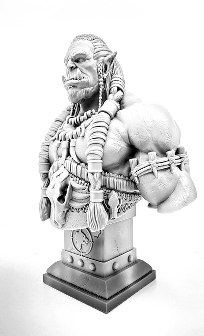 3D 14k resin printed Durotan bust. Desktop Decoration.