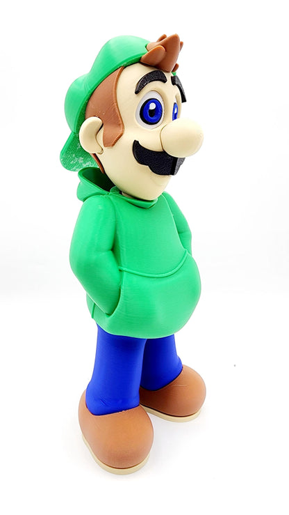 3D printed "Chilled" Luigi action figure, desktop decoration, figuerine.