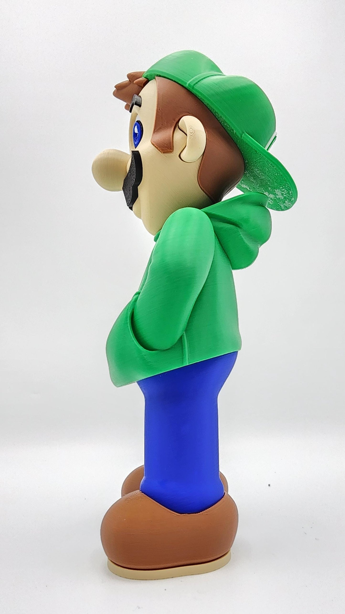 3D printed "Chilled" Luigi action figure, desktop decoration, figuerine.