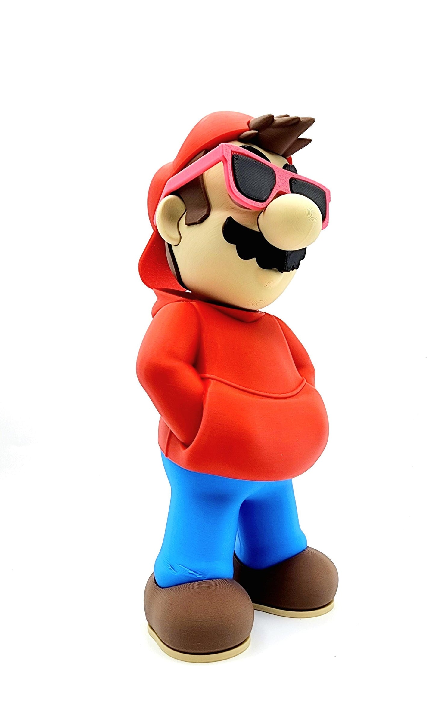 3D printed "Chilled" Mario action figure, statue, desktop decoration.