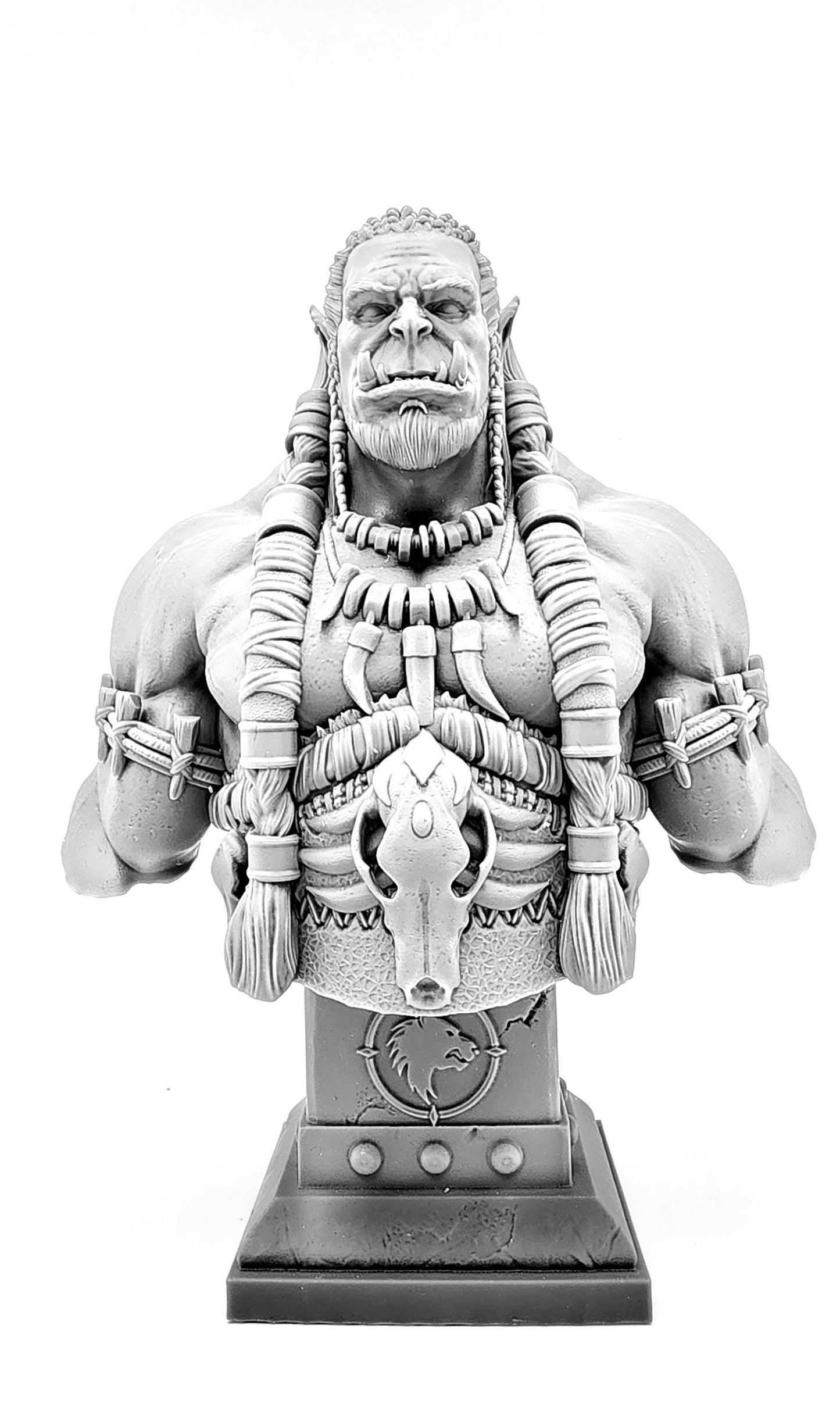 3D 14k resin printed Durotan bust. Desktop Decoration.