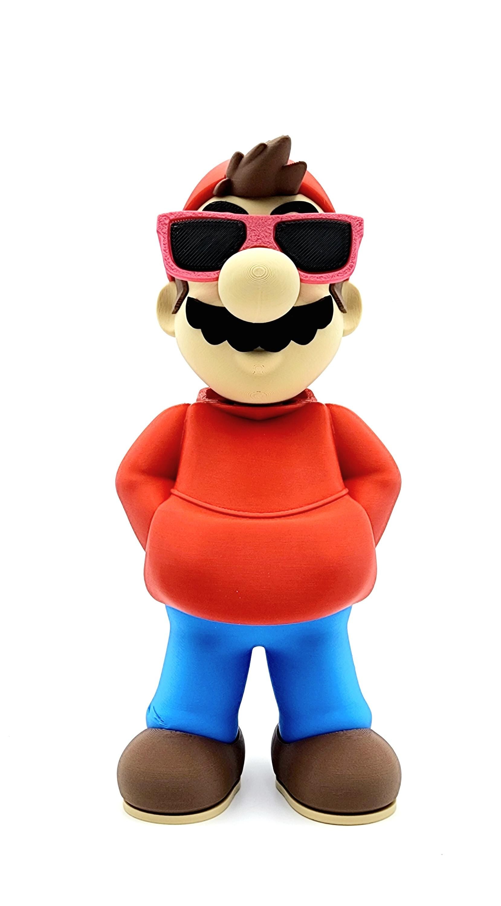 3D printed "Chilled" Mario action figure, statue, desktop decoration.