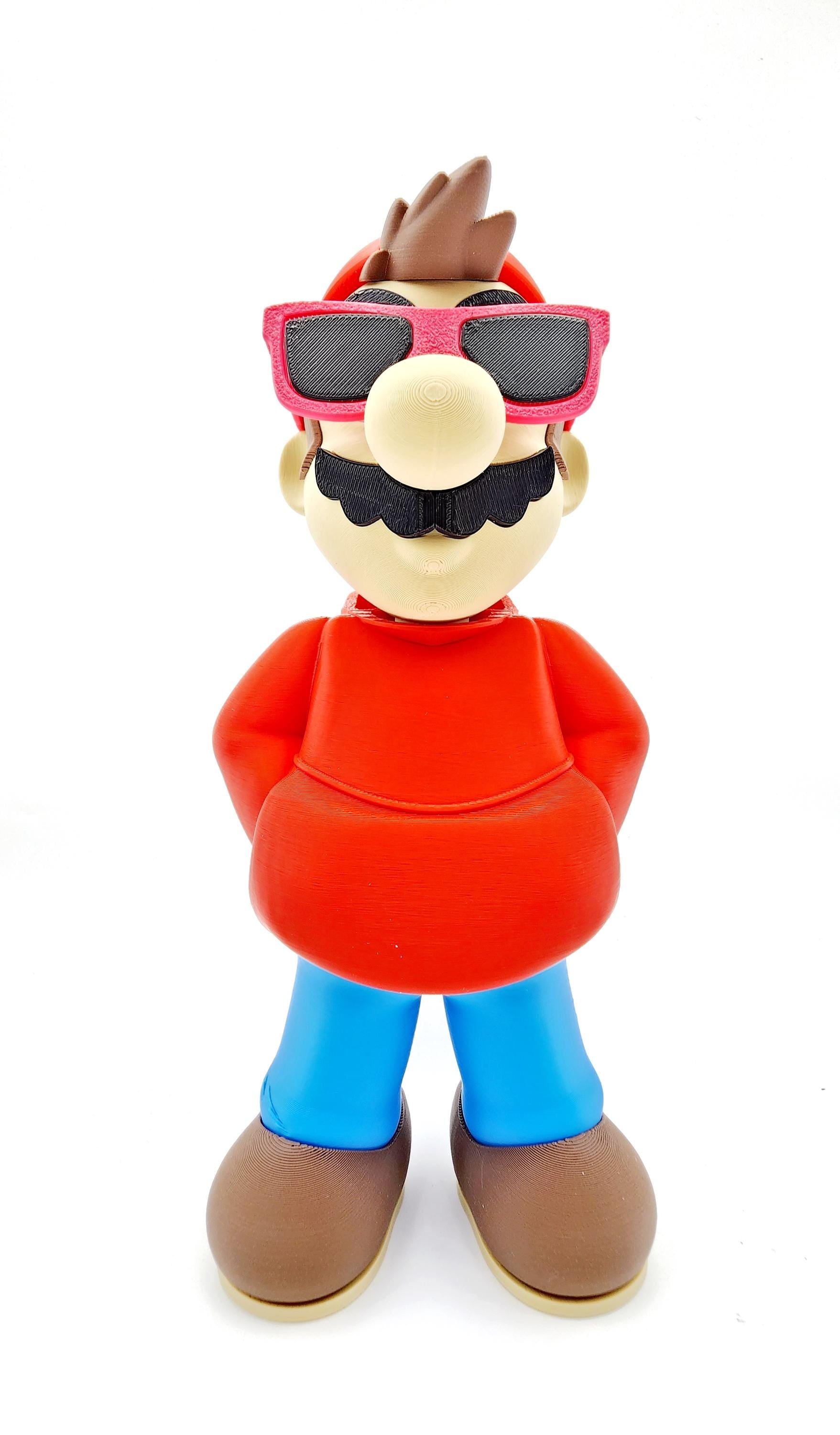 3D printed "Chilled" Mario action figure, statue, desktop decoration.