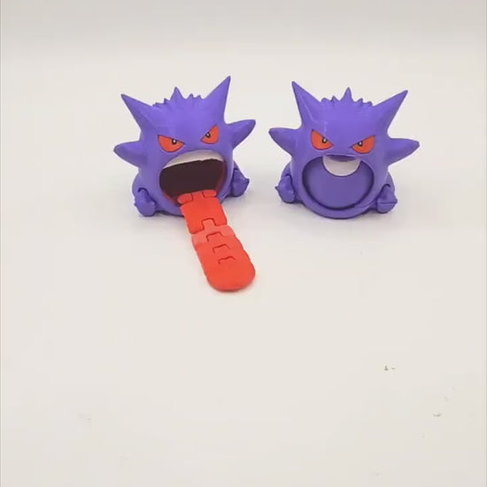 3D printed Gengar articulated fidget, sensory, desktop toy.