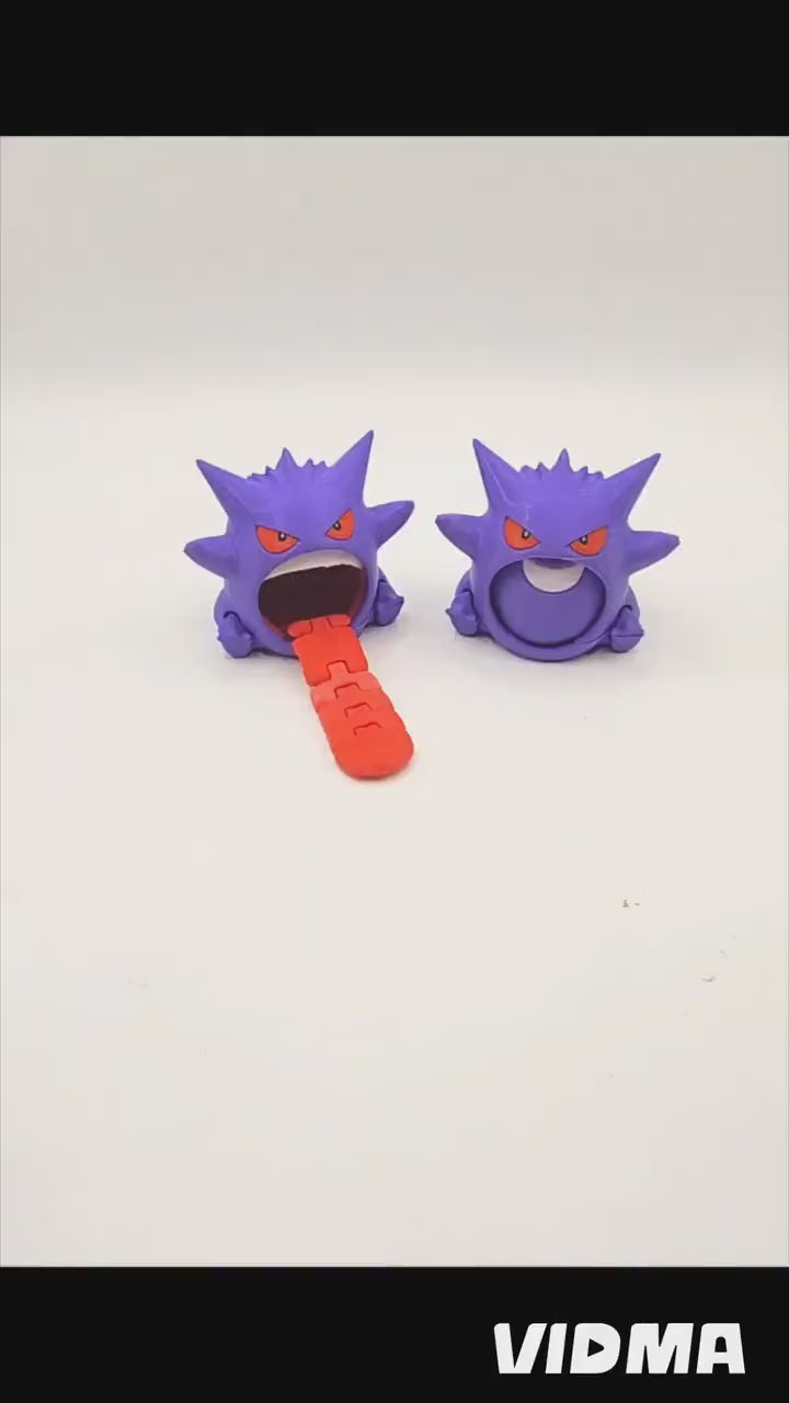 3D printed Gengar articulated fidget, sensory, desktop toy.